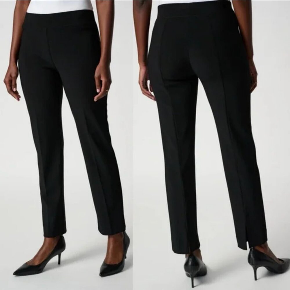 Joseph Ribkoff Straight Leg Pull On Trousers Size 8 Dress Yoga Pants Dark Grey
